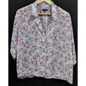 rag & bone NEW YORK Rag & Bone Floral Viscose Blouse Short Sleeve Size XS